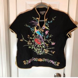 Embroidered Asian Style Top